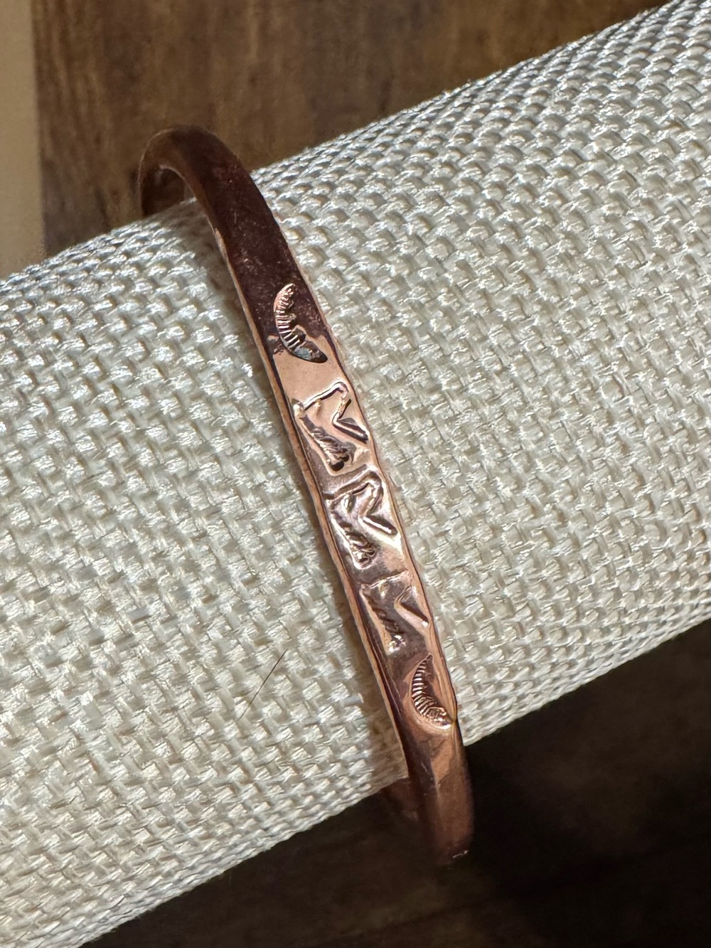 Navajo Native American Solid Copper Horse Cuff Bracelet